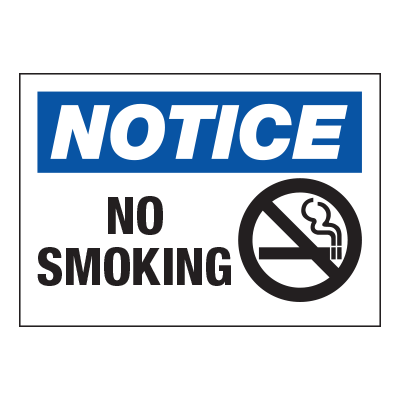 Notice Label - No Smoking (With Graphic)