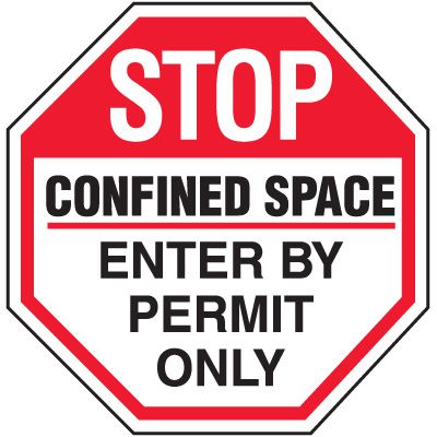 Confined Space Labels - Stop Confined Space