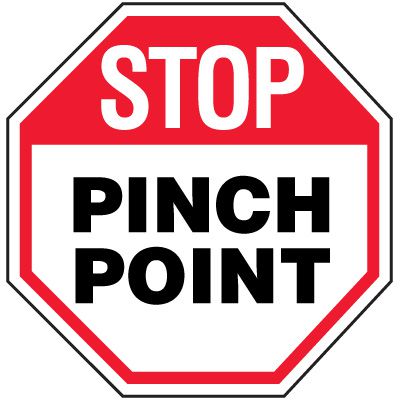 Octagon Labels - Stop Pinch Point