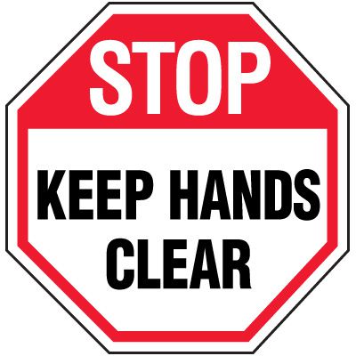Octagon Labels - Keep Hands Clear