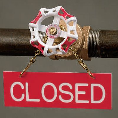 Closed - Valve Sprinkler Sign