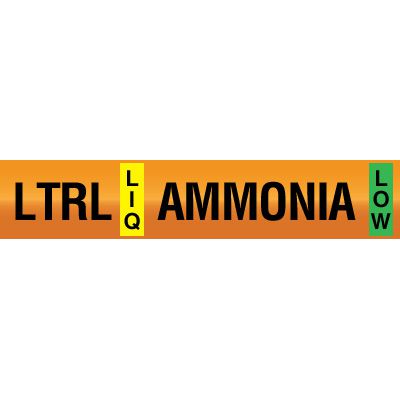 Low Temperature Recirculated Liquid - Opti-Code® Ammonia Pipe Markers