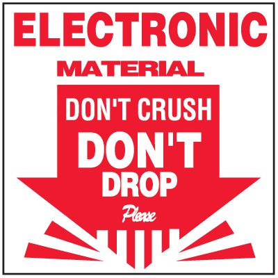 Electronic Material Don't Drop Package Handling Labels