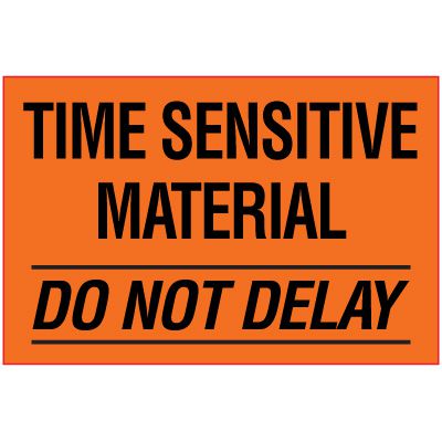 Package Handling Label - Time Sensitive Material