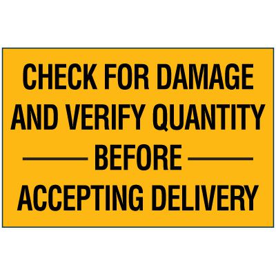 Package Handling Label - Check For Damage