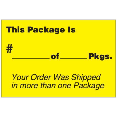Package Handling Label - Shipped In More Than One Package