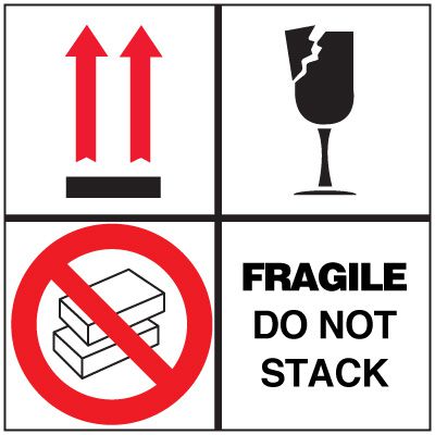 Fragile Do Not Stack Package Handling Label