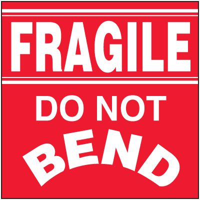 Package Handling Label - Fragile Do Not Bend