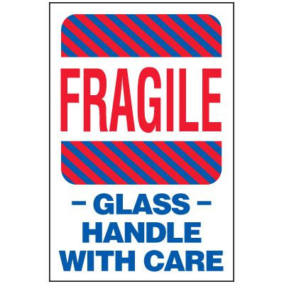 Handling Label - Fragile Glass Package