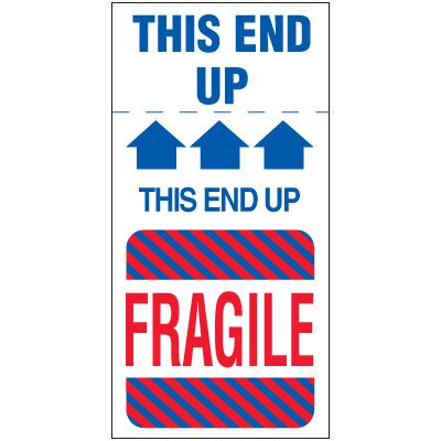 Package Handling Label - This End Up Fragile