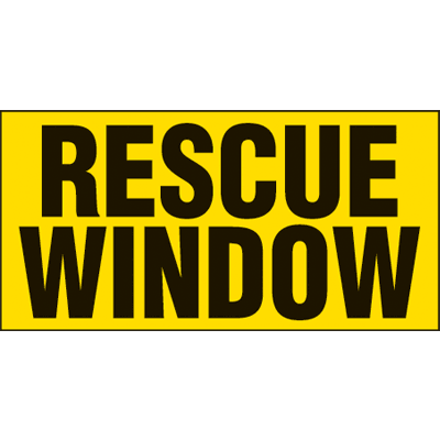 Rescue Window Exit Label
