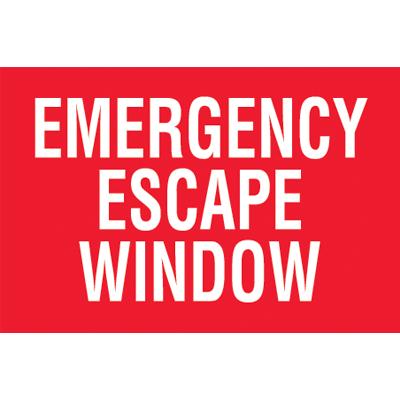 Emergency Escape Window Exit Label