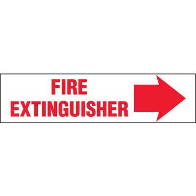 Fire Extinguisher Label (Right Arrow)