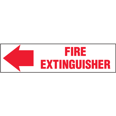 Fire Extinguisher Label (Left Arrow)