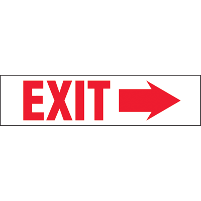 Emergency Exit Label (Right Arrow)