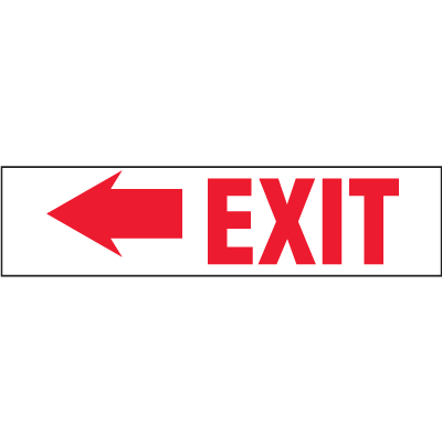 Emergency Exit Label (Left Arrow)