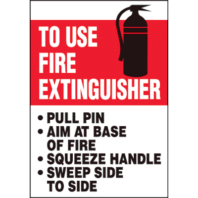 To Use Fire Extinguisher Label