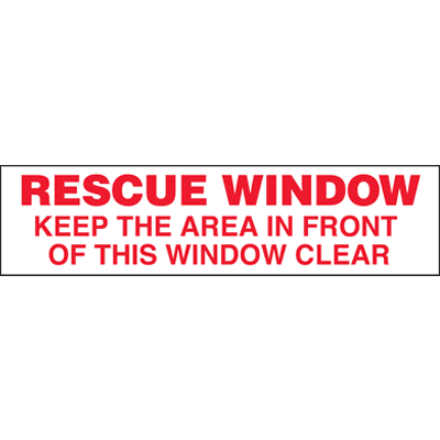 Rescue Window Emergency Exit Label