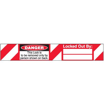 Self-Laminating Padlock Labels - Danger Locked Out By