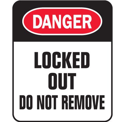 Padlock Labels - Danger Locked Out