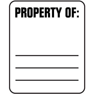 Padlock Labels - Property Of