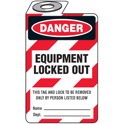 Padlock Tags - Danger Equipment Locked Out