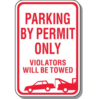 Parking By Permit Only Signs
