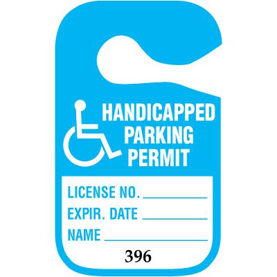 Handicapped Write-On Parking Permits