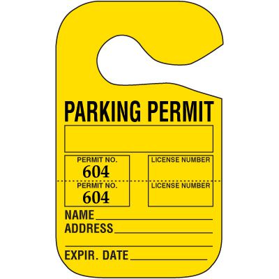 100 Perforated Hanging Write-On Parking Permits