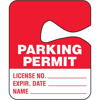 Hanging Cardstock Parking Permits