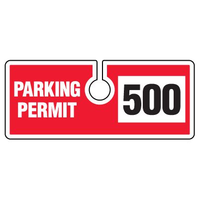 Hanging Parking Permit 2" H x 4 3/4" W