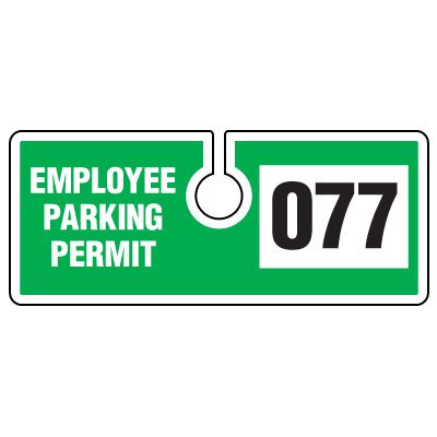 Rectangular Employee Hanging Parking Permit