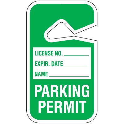 Hanging Write-on Plastic Parking Permits