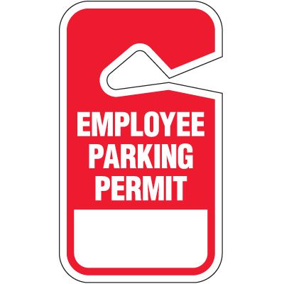 Write-On Hanging Employee Parking Permit