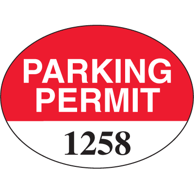 Oval Vinyl Parking Permits