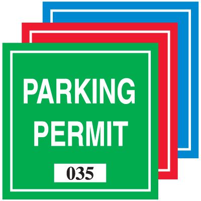 Square Vinyl Parking Permits