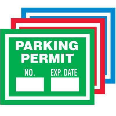 Unnumbered Static Cling Parking Permits