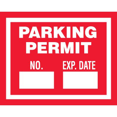 Numbered Static-Cling Parking Permits