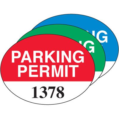Oval Self-Cling Parking Permits
