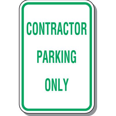 Contractor Parking Only Sign