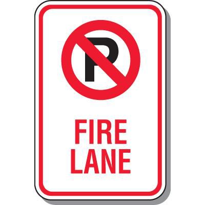Fire Lane with No Parking Symbol Sign