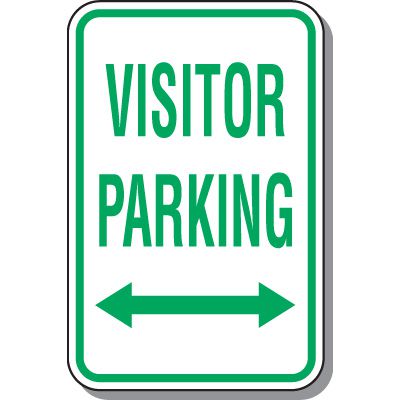 Visitor Parking Sign with Double Arrow Symbol