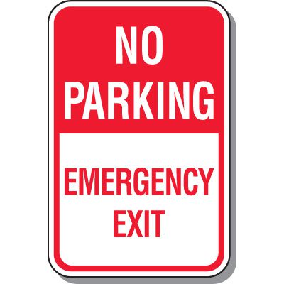 No Parking Emergency Exit Sign