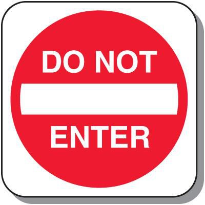 Do Not Enter Traffic Symbol Sign - White on Red