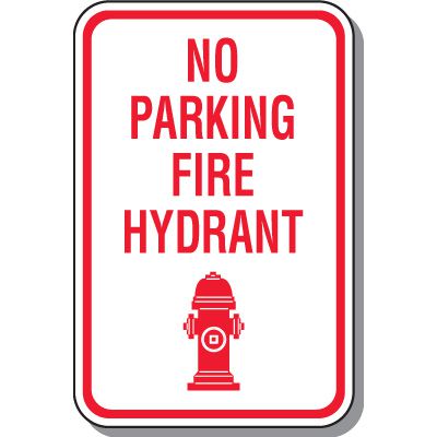 No Parking Fire Hydrant Sign