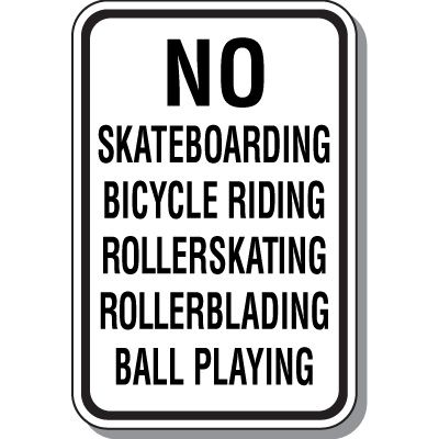 No Skateboarding Rollerskating Rollerblading Sign