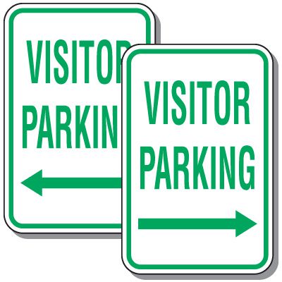 Visitor Parking Sign with Left or Right Arrow