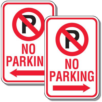 No Parking Signs - No Parking Symbol & Arrow