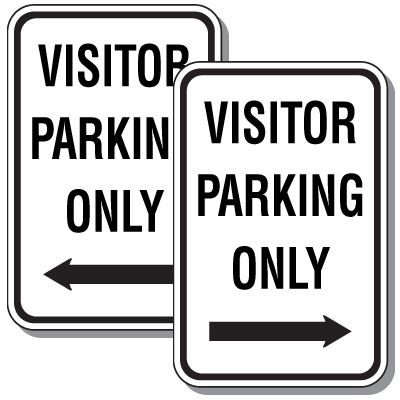 Visitor Parking Only Sign with Arrow