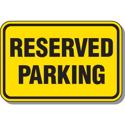 Reserved Parking Sign - Black on White